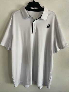 Reebok White Polo with Black Accents